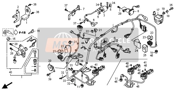 Honda SH300A 2008 Cablaggio per un 2008 Honda SH300A